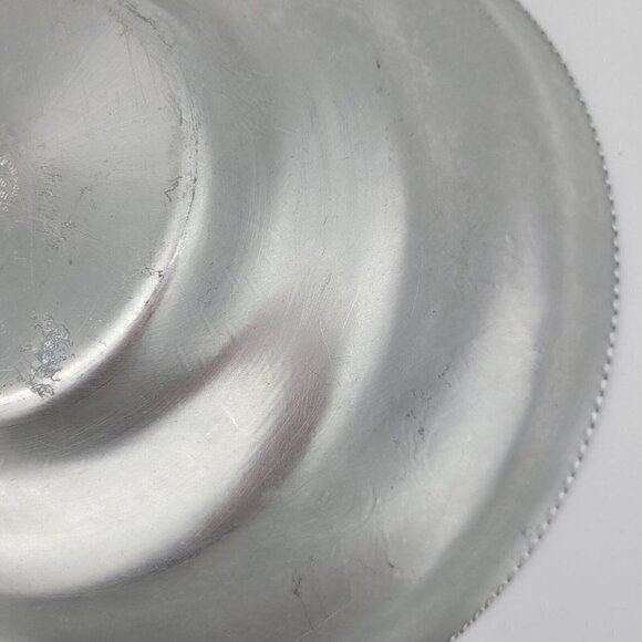 Vtg Hand Wrought Aluminum Serving Bowl Floral Roses Embossed Wilson Specialties - Picture 14 of 16